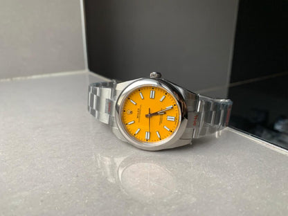 EW FACTORY 1:1 Rolex OYSTER PERPETUAL YELLOW DIAL 41MM Asian A3230