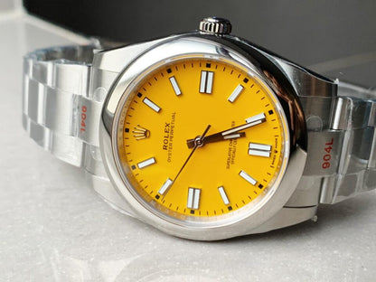 EW FACTORY 1:1 Rolex OYSTER PERPETUAL YELLOW DIAL 41MM Asian A3230