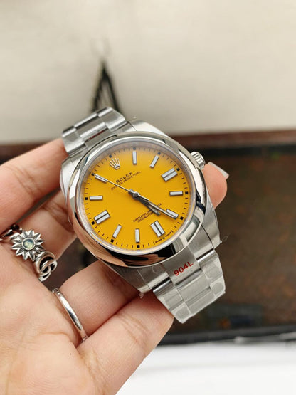 EW FACTORY 1:1 Rolex OYSTER PERPETUAL YELLOW DIAL 41MM Asian A3230