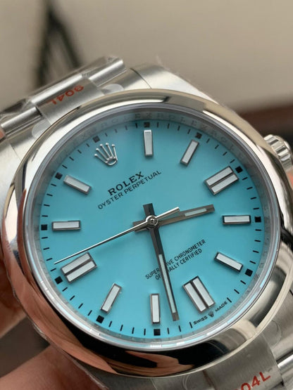 EW FACTORY 1:1 Rolex OYSTER PERPETUAL TURQUOISE DIAL 41MM Asian A3230