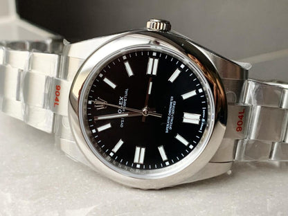 EW FACTORY 1:1 Rolex OYSTER PERPETUAL BRIGHT BLACK DIAL41MM Asian A3230