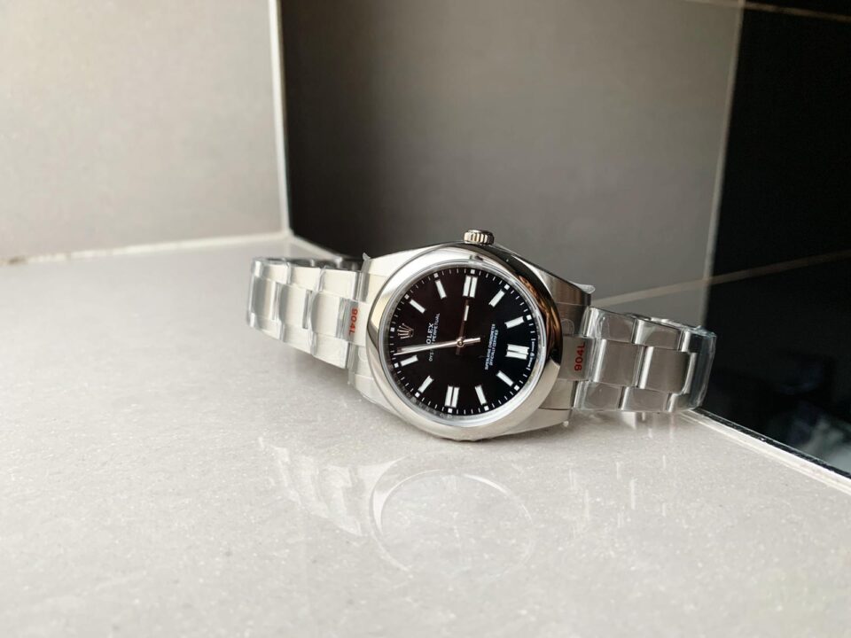 EW FACTORY 1:1 Rolex OYSTER PERPETUAL BRIGHT BLACK DIAL41MM Asian A3230