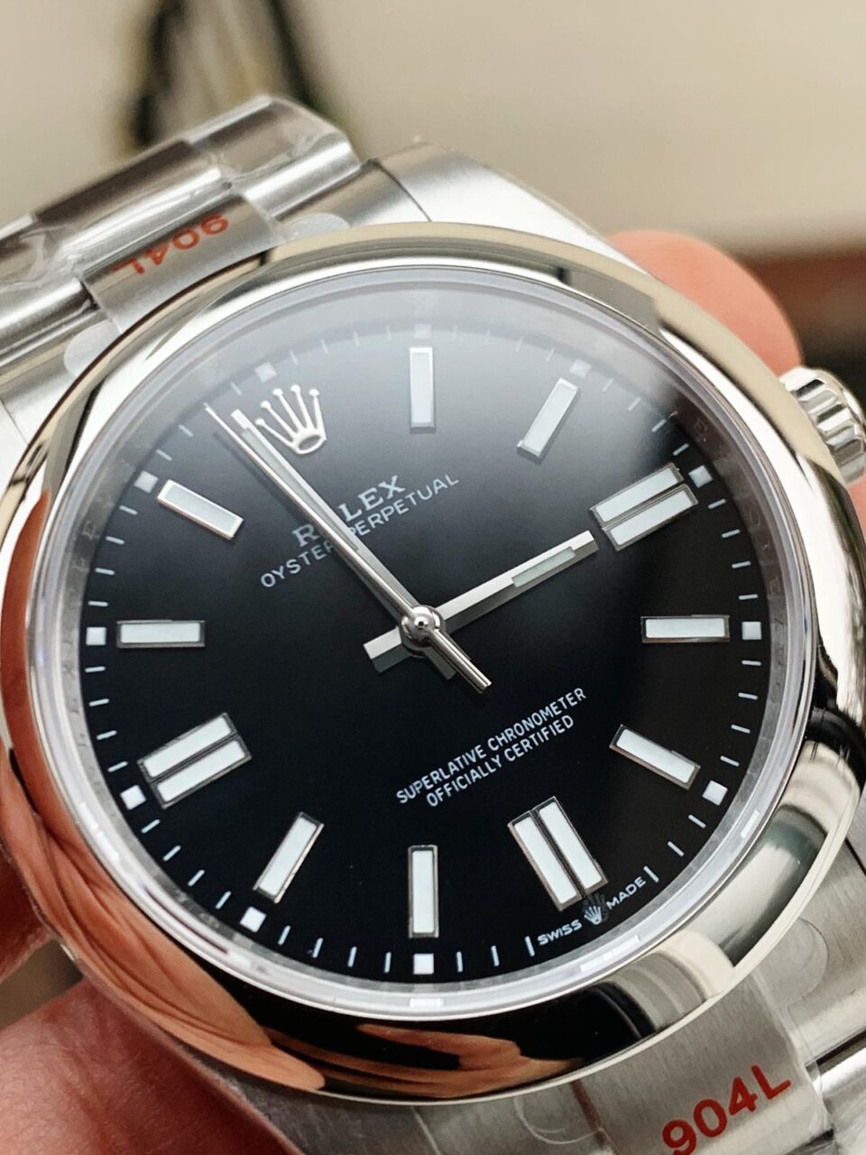 EW FACTORY 1:1 Rolex OYSTER PERPETUAL BRIGHT BLACK DIAL41MM Asian A3230