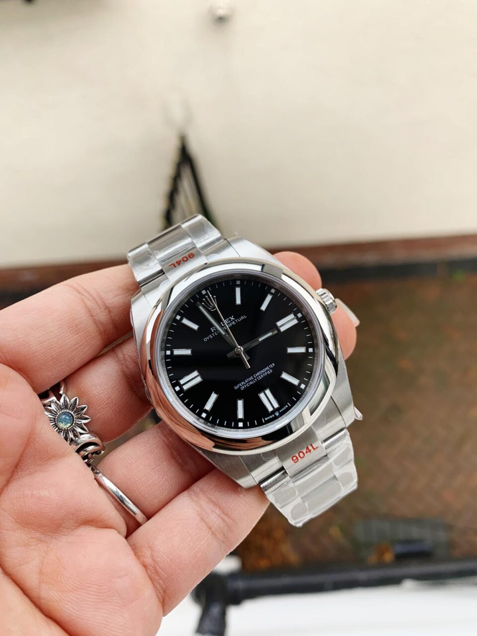 EW FACTORY 1:1 Rolex OYSTER PERPETUAL BRIGHT BLACK DIAL41MM Asian A3230