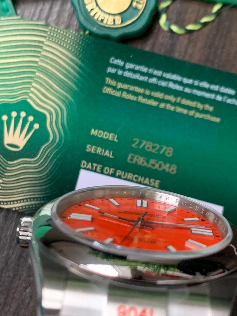 EW FACTORY 1:1 Rolex OYSTER PERPETUAL CORAL RED DIAL 41MM Asian A3230