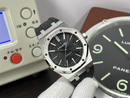 ap Royal Oak 15400 Black Dial Black Rubber Band with Super 3120 Movement