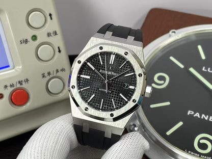 ap Royal Oak 15400 Black Dial Black Rubber Band with Super 3120 Movement