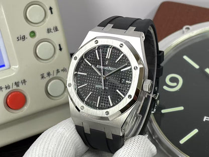 ap Royal Oak 15400 Black Dial Black Rubber Band with Super 3120 Movement