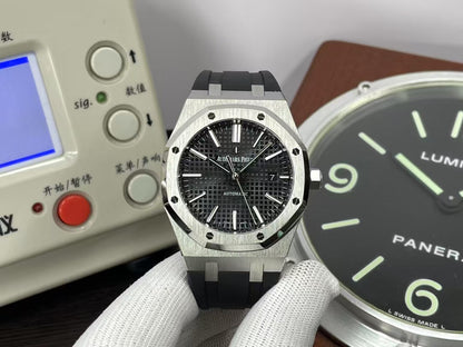 ap Royal Oak 15400 Black Dial Black Rubber Band with Super 3120 Movement