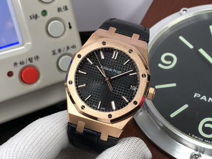 ap Royal Oak 15500 Rose Gold Case Black Dial with 4302 Movement
