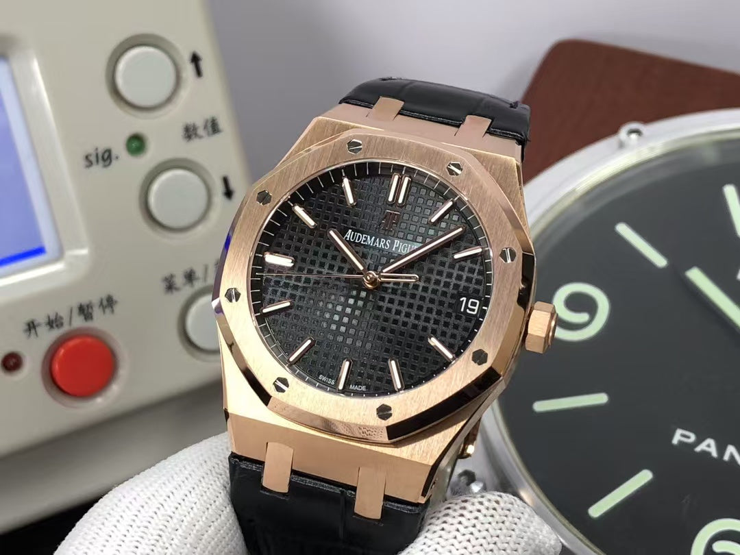 ap Royal Oak 15500 Rose Gold Case Black Dial with 4302 Movement