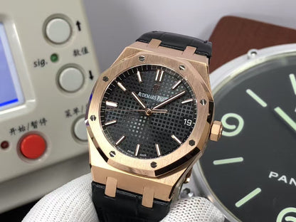 ap Royal Oak 15500 Rose Gold Case Black Dial with 4302 Movement