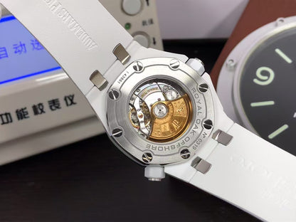 ap Royal Oak Offshore Diver 15707 White Ceramic with 3120 Movement