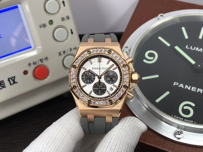 RXWF ap Royal Oak 26231 37mm Swiss Quartz Movement Rose Gold Case Diamond Bezel
