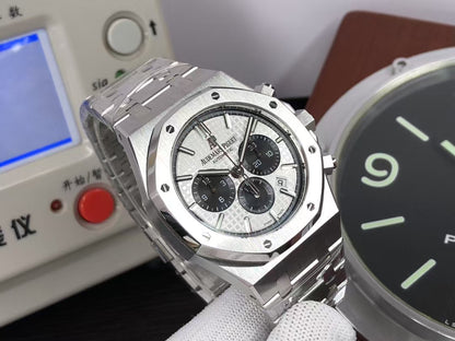 OMF ap Royal Oak Chrono 26331 Stainless Steel Case White Dial with Asia 7750 Movement