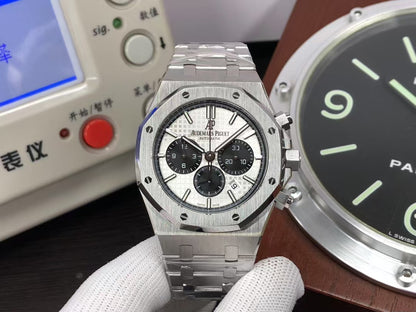 OMF ap Royal Oak Chrono 26331 Stainless Steel Case White Dial with Asia 7750 Movement
