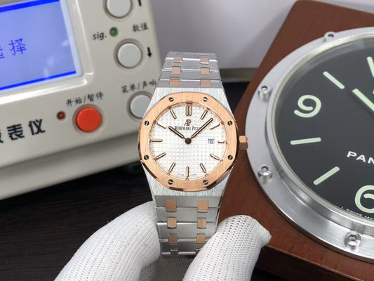 ZF ap Lady Royal Oak 67651 Two Tone White Dial Swiss Quartz Movement