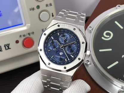 APSF ap Royal Oak Perpetual Calendar 26574 Moon Phase Steel Blue Dial with 5134 Movement