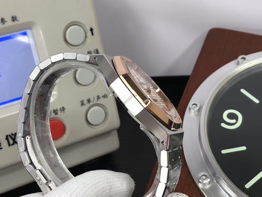 ap Royal Oak 15400 Two Tone Rose Gold Case White Dial with 3120 Movement
