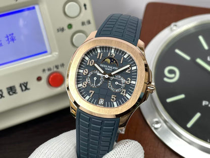 pp Aquanaut 5261 Moon Phase Blue Dial Blue Rubber Band