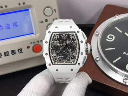 RM RM011 03 White Ceramic Case RMAC3 Movement White Rubber Strap