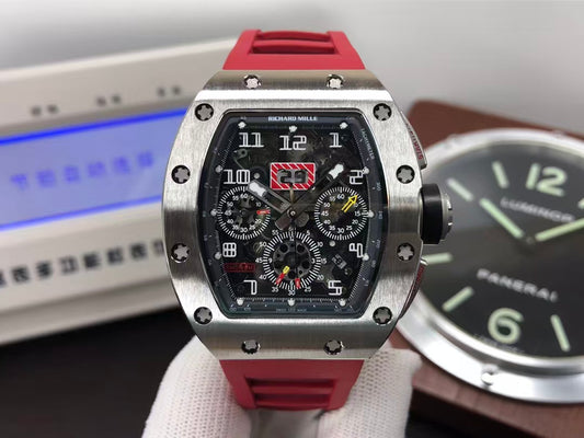 RM RM011 03 Titan Felipe Massa Valjoux 7750 Movement Skeleton Dial Red Rubber Strap