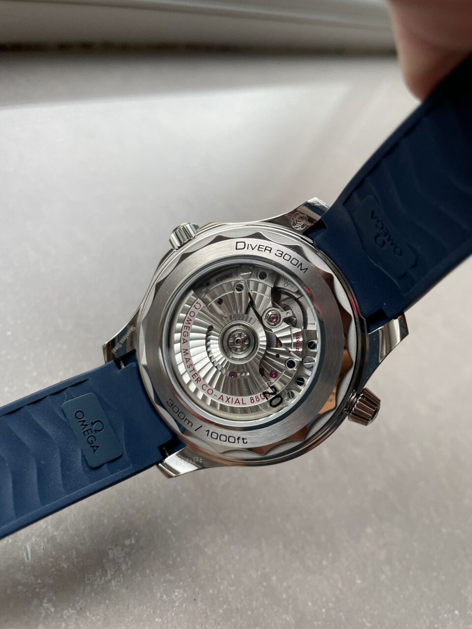 2018 Seamaster Diver 300M VSF 1:1 Best Edition Blue Ceramic Grey Dial on blue rubber strap Strap A8800