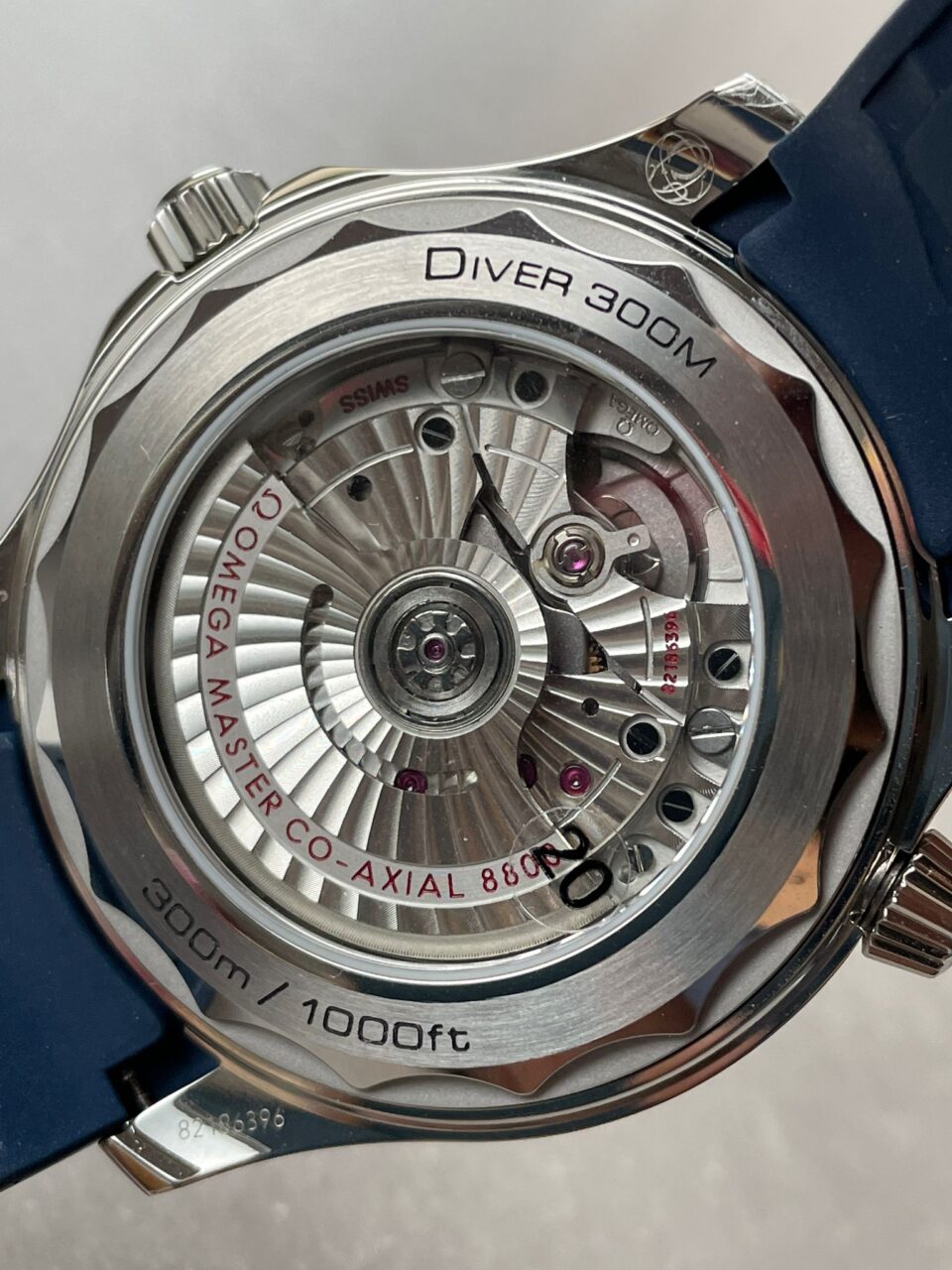 2018 Seamaster Diver 300M VSF 1:1 Best Edition Blue Ceramic Grey Dial on blue rubber strap Strap A8800