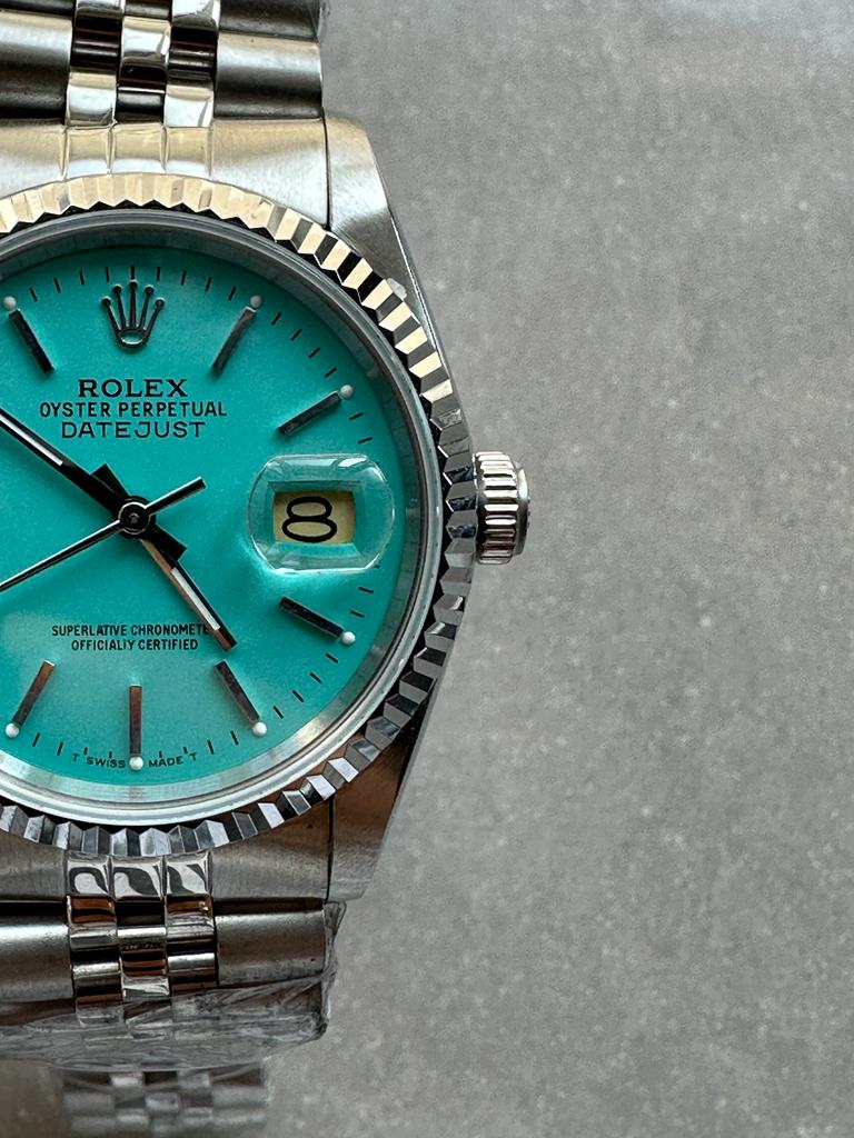 KING Factory 1:1 Rolex DATEJUST 36mm 16233 FLUTED BEZEL BEST EDITION 904L STEEL TIFFANY BLUE DIAL ON A2825