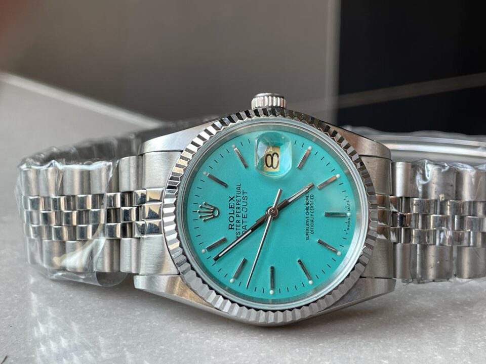 KING Factory 1:1 Rolex DATEJUST 36mm 16233 FLUTED BEZEL BEST EDITION 904L STEEL TIFFANY BLUE DIAL ON A2825