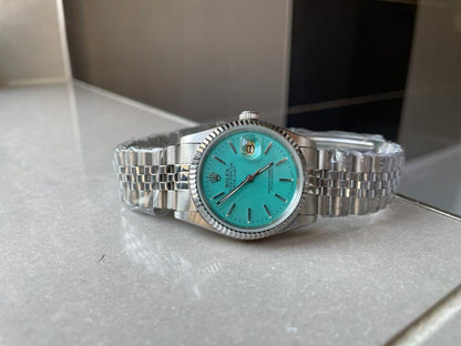KING Factory 1:1 Rolex DATEJUST 36mm 16233 FLUTED BEZEL BEST EDITION 904L STEEL TIFFANY BLUE DIAL ON A2825
