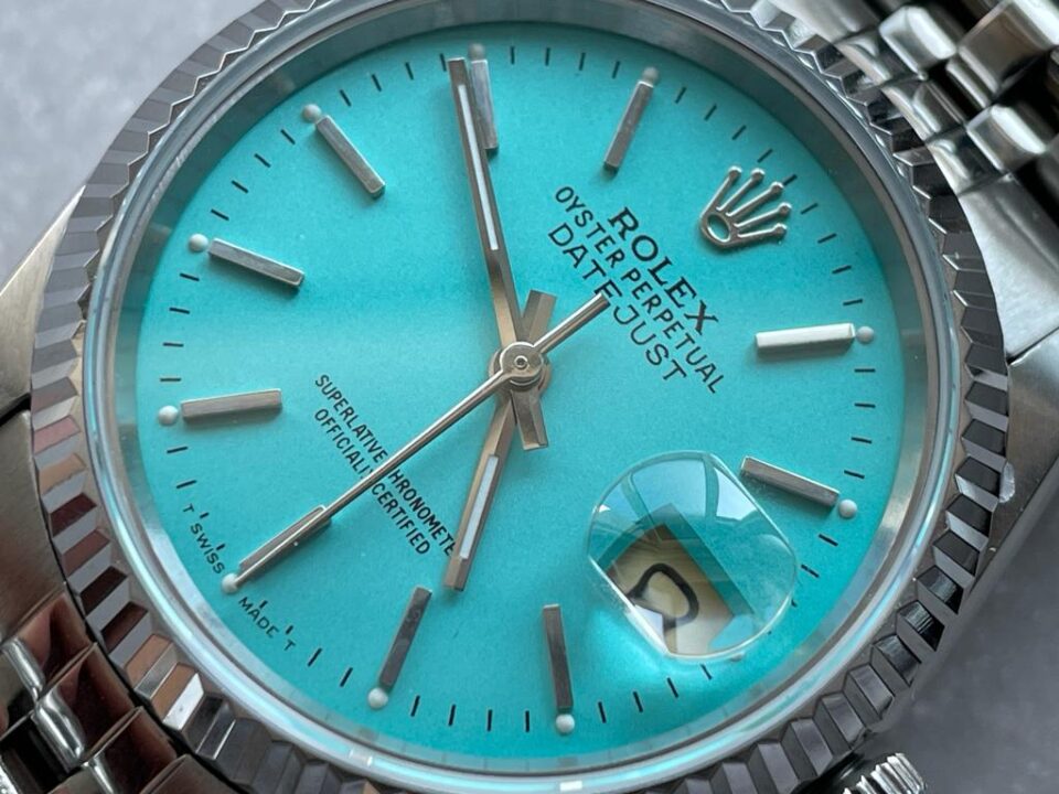 KING Factory 1:1 Rolex DATEJUST 36mm 16233 FLUTED BEZEL BEST EDITION 904L STEEL TIFFANY BLUE DIAL ON A2825