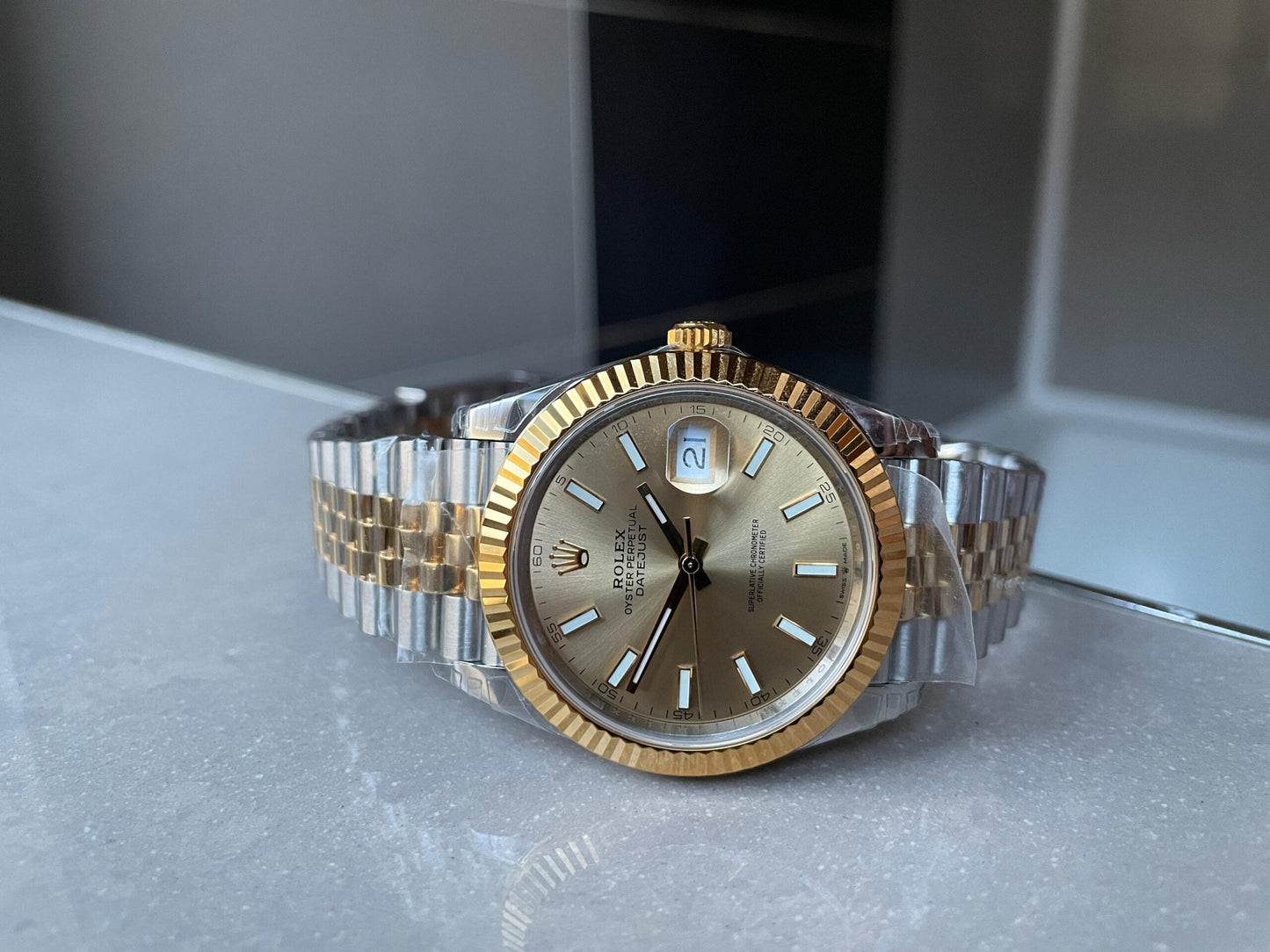 VSF Factory 1:1 Rolex Datejust 41mm 126333 904L YG/SS Fluted Bezel Gold Dial on VS3235