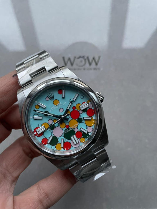 Clean FACTORY 1:1 Rolex Oyster Perpetual 41mm 124300 cele bration 904L SS Bubbles Dial VR3230