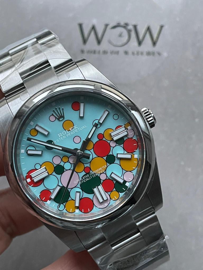 Clean FACTORY 1:1 Rolex Oyster Perpetual 41mm 124300 cele bration 904L SS Bubbles Dial VR3230