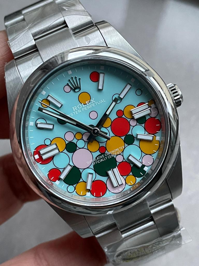 Clean FACTORY 1:1 Rolex Oyster Perpetual 41mm 124300 cele bration 904L SS Bubbles Dial VR3230