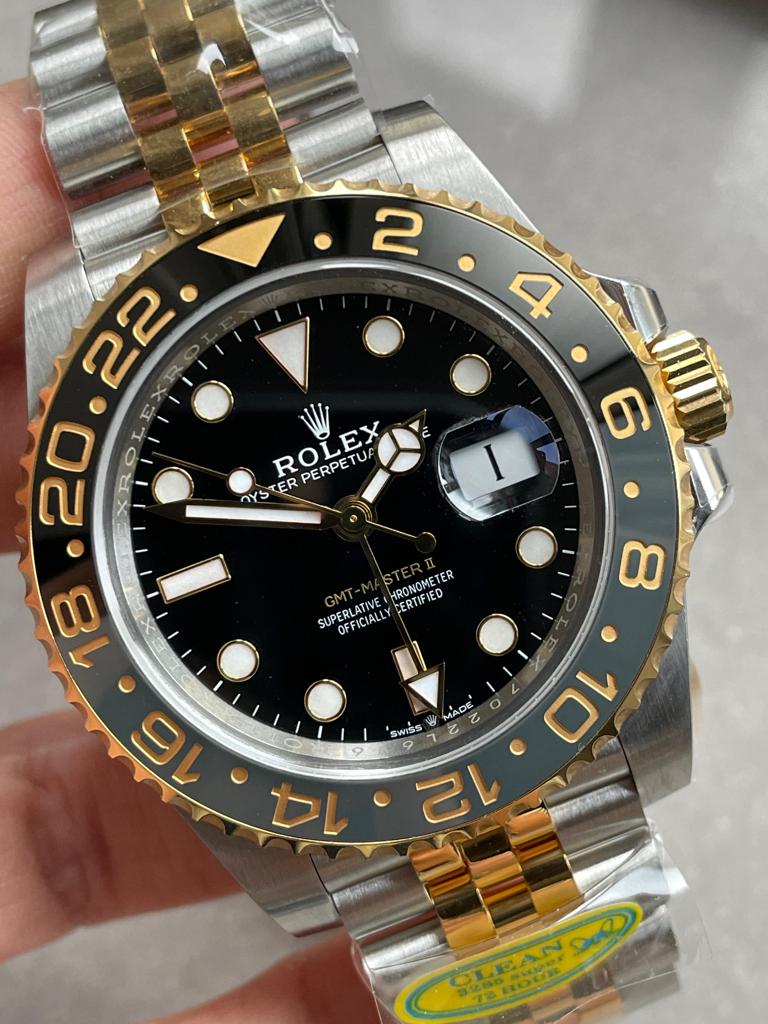 Clean Factory 1:1 Rolex GMT-Master II 126713 ZOMBIE 904L YG/SS Black Dial Dots DD3285 CHS