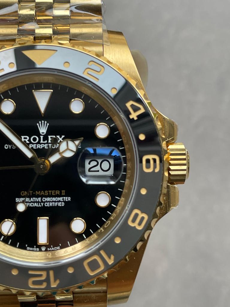 Clean Factory 1:1 Rolex GMT-Master II 126718 904L YG Black Dial Dots DD3285 CHS