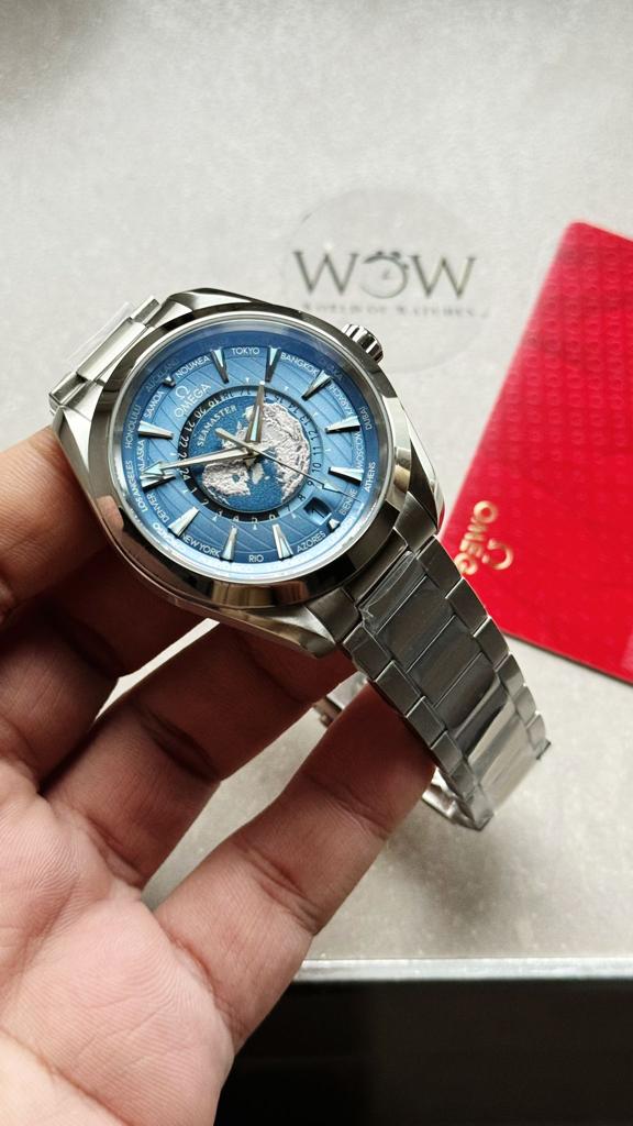 Omega Seamaster Aqua Terra Worldtimer VSF 1:1 Best Edition Summer Blue Dial on SS Bracelet A8938