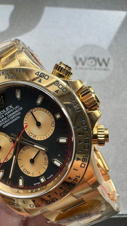 YG factory 1:1 Rolex Clean Daytona 116508 904L YG Black Dial A4130