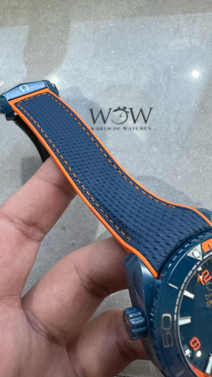 Planet Ocean 45.5mm Big Blue Real Ceramic VSF 1:1 Best Edition on Blue Rubber Strap A8906