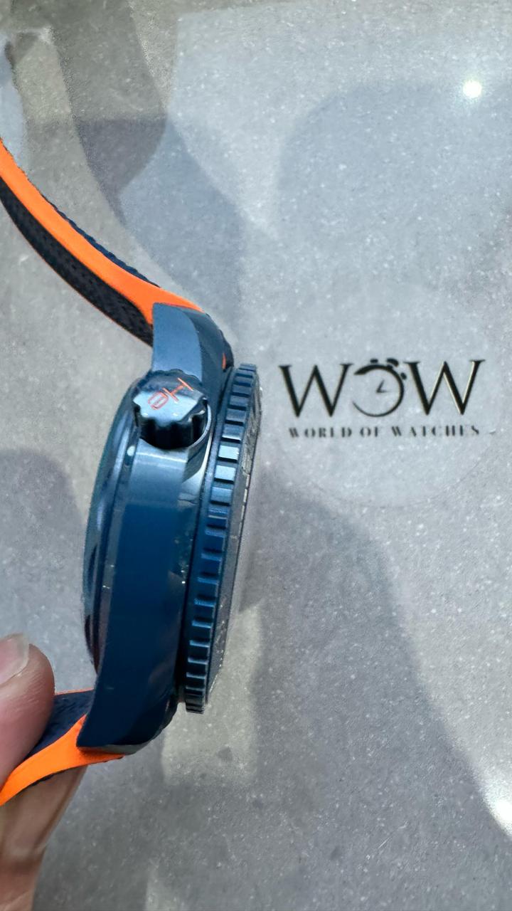 Planet Ocean 45.5mm Big Blue Real Ceramic VSF 1:1 Best Edition on Blue Rubber Strap A8906