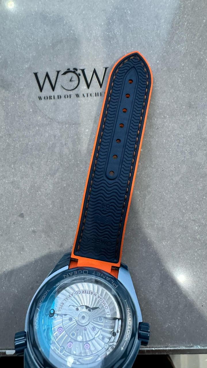 Planet Ocean 45.5mm Big Blue Real Ceramic VSF 1:1 Best Edition on Blue Rubber Strap A8906