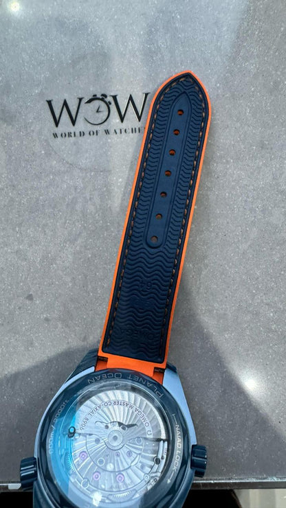 Planet Ocean 45.5mm Big Blue Real Ceramic VSF 1:1 Best Edition on Blue Rubber Strap A8906