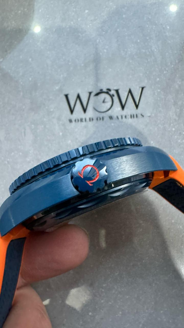 Planet Ocean 45.5mm Big Blue Real Ceramic VSF 1:1 Best Edition on Blue Rubber Strap A8906
