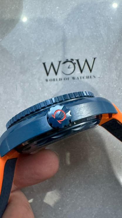 Planet Ocean 45.5mm Big Blue Real Ceramic VSF 1:1 Best Edition on Blue Rubber Strap A8906