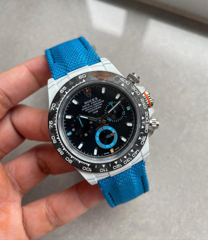 diw factory 1:1 Rolex DIW Factory Daytona NTPT Carbon fibre Blue Strap