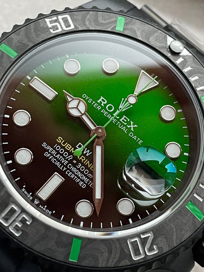 VSF FACTORY 1:1 Rolex Submariner DIW “Parakeet” DLC Best Edition Black/Green Dial VS3135