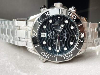 Seamaster 300M Chrono SS OMF 1:1 Best Edition Black Dial on SS Bracelet A9900