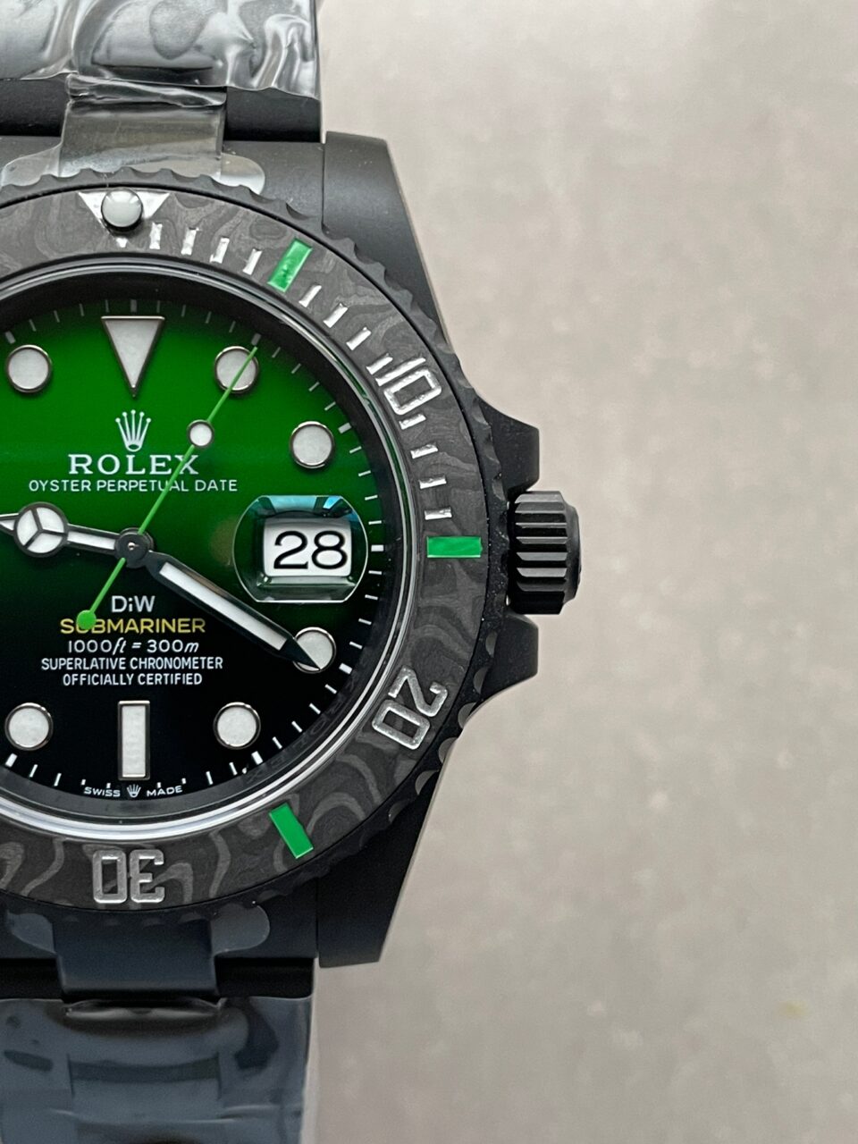 VSF FACTORY 1:1 Rolex Submariner DIW “Parakeet” DLC Best Edition Black/Green Dial VS3135